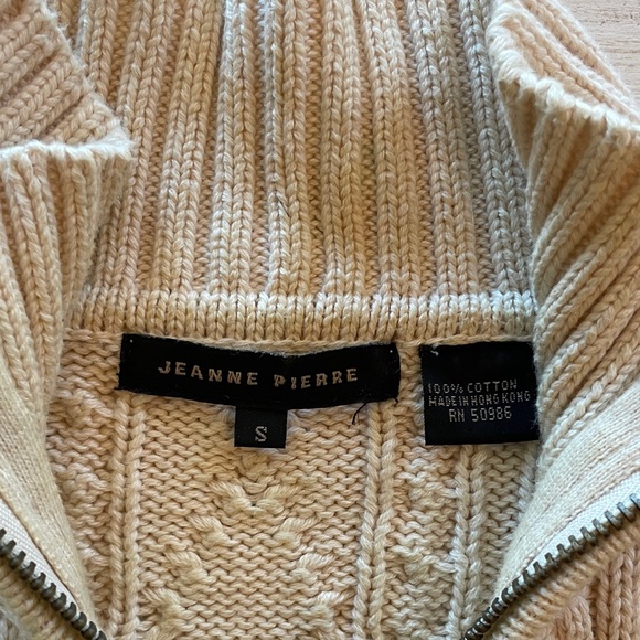 COTTON Women's Cream Cable Knit Turtleneck Sweater - Picture 2 of 6